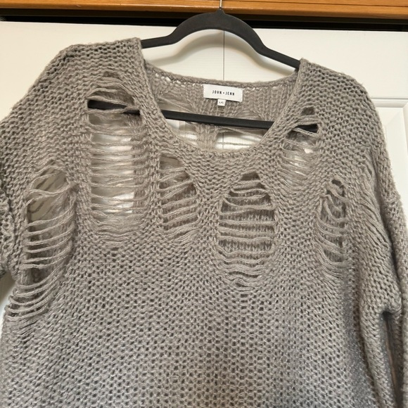 John+Jenn Open Knit Distressed Sweater - Picture 3 of 7
